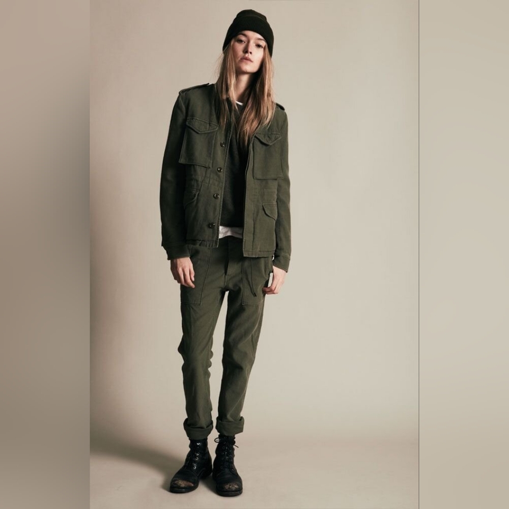 NLST F/W15 Utility Japanese Cotton Military Pull On Jogger In Olive Green - Picture 3 of 8